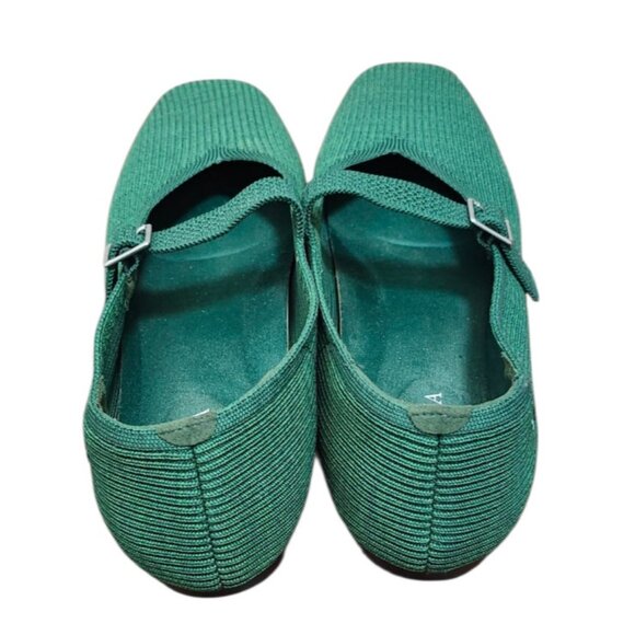 VIVAIA square toed Mary Jane Margot adjustable instep strap for comfy fit Green - Picture 6 of 10